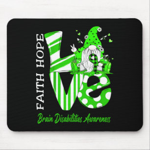 Alfombrilla De Ratón Bee Gnome Ama a las discapacidades cerebrales Conc