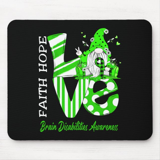 Alfombrilla De Ratón Bee Gnome Ama a las discapacidades cerebrales Conc (Frente)