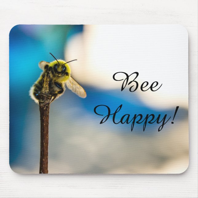 Alfombrilla De Ratón Bee Happy Bumblebee Mousepad (Frente)