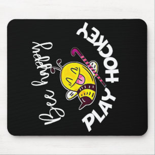 Alfombrilla De Ratón Bee Happy Play Hockey Bee Regalos, Amo Abeja Miel