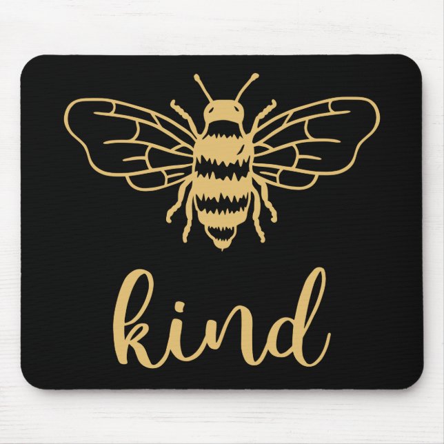 Alfombrilla De Ratón Bee Kind Gold Mouse Pad (Frente)
