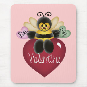 Alfombrilla De Ratón Bee My Valentine Mousepad