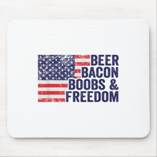 Alfombrilla De Ratón Beer Bacon S& Libertad - Graciosa Bandera Esta