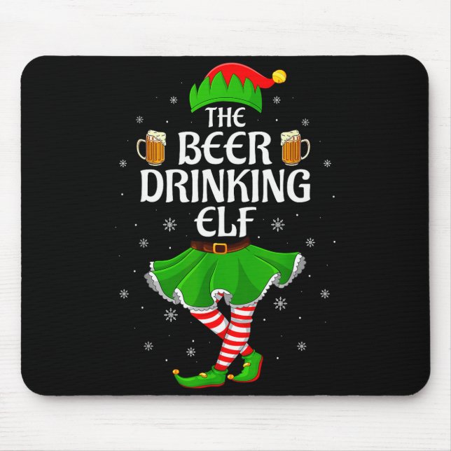 Alfombrilla De Ratón Beer Drinking Elf Christmas Family Girl Women Elf  (Frente)