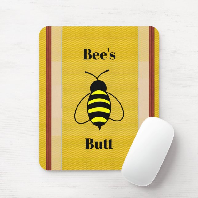 Alfombrilla De Ratón Bee's Butt Mouse Pad (Con ratón)