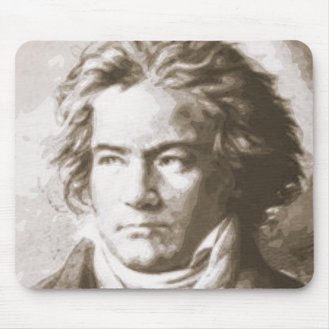 Alfombrilla De Ratón Beethoven En Sepia (Frente)