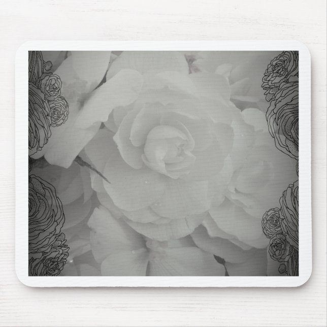 Alfombrilla De Ratón Begonia blanca (Frente)