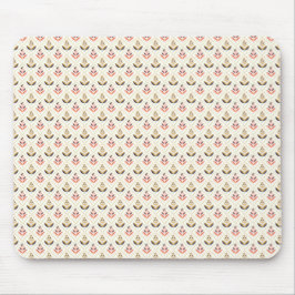 Alfombrilla de ratón beige con un patrón floral re