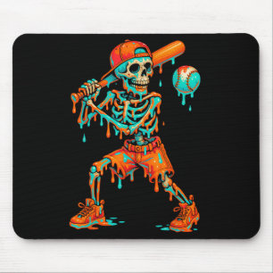 Alfombrilla De Ratón Béisbol de Halloween Esqueleto Helado Goteo Béisbo