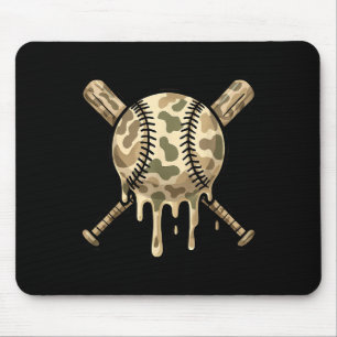 Alfombrilla De Ratón Beisbol Drip Camo Bats Boys Sports Guay