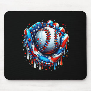 Alfombrilla De Ratón Béisbol Drip Helado Crema Sprinkles Glove De Béisb