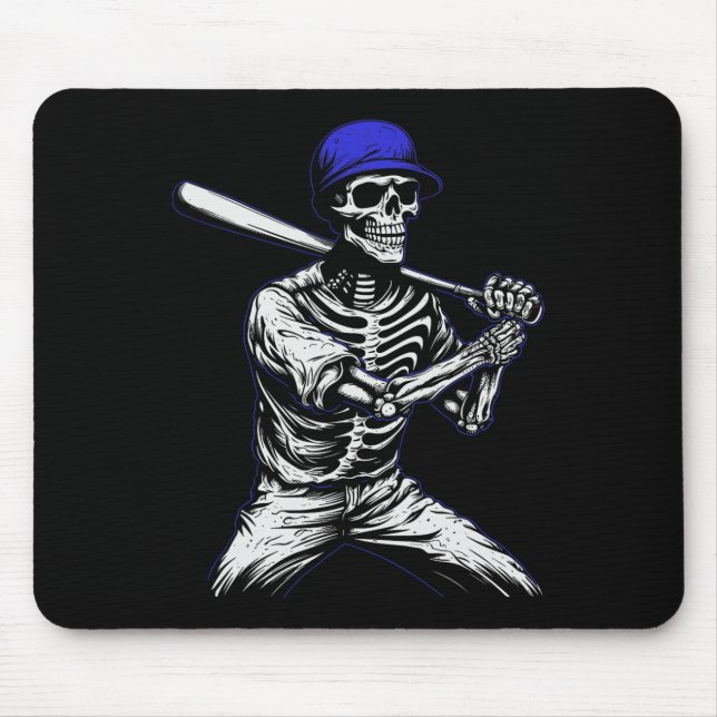 Alfombrilla De Ratón Béisbol Skeleton Halloween (Frente)