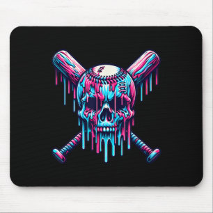 Alfombrilla De Ratón Béisbol Skull Drin Béisbol Béisbol Ice Cre