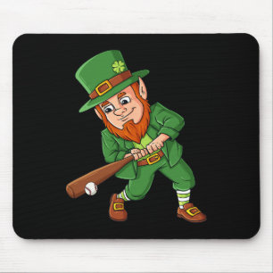 Alfombrilla De Ratón Béisbol St Patricks Día Leprechaun Hitter Batter