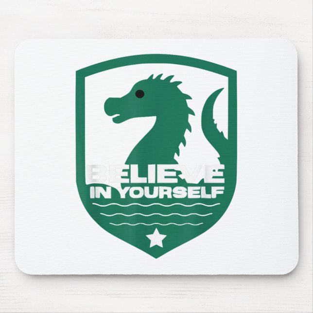 Alfombrilla De Ratón Believe In Yourself Funny Motivational Loch Ness M (Frente)