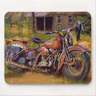 Alfombrilla De Ratón Bella Artes de motocicletas Old Rusty