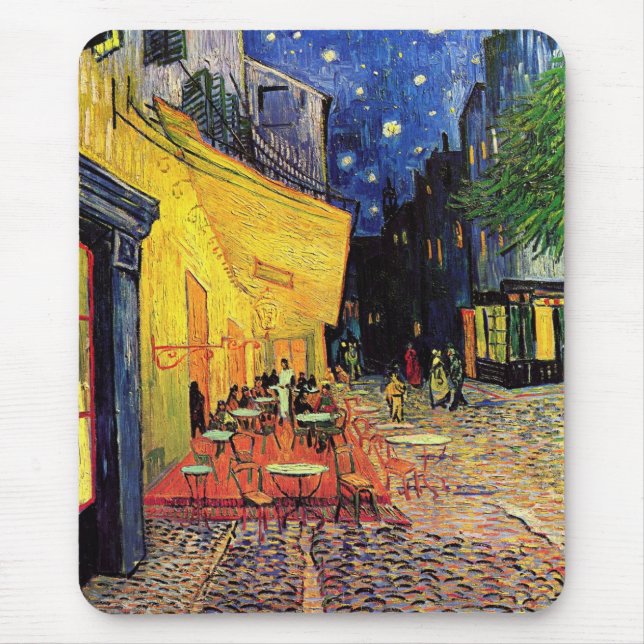 Alfombrilla De Ratón Bella Artes de Van Gogh Cafe Terrace (F467) (Frente)