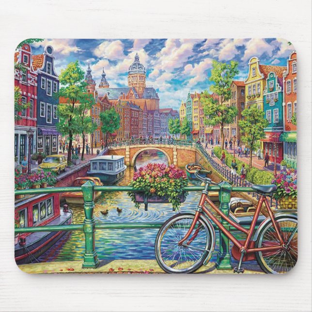 Alfombrilla De Ratón Bella Artes del Canal de Amsterdam (Frente)