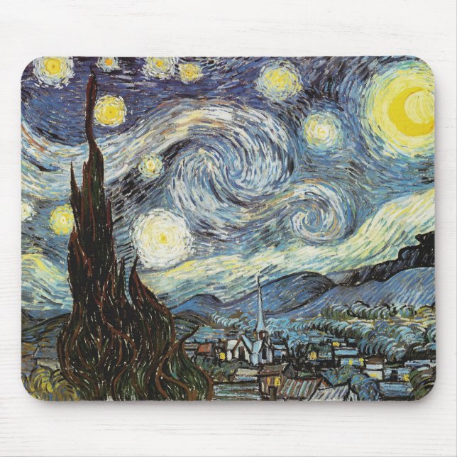 Alfombrilla De Ratón Bella Artes nocturno Van Gogh Starry (Frente)
