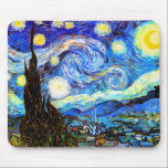 Alfombrilla De Ratón Bella Artes nocturno Van Gogh Starry<br><div class="desc">Noche estrellada,  buen arte de Vincent van Gogh.</div>