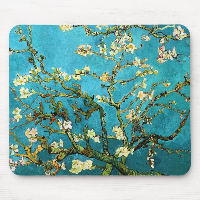 Alfombrilla De Ratón Bella Artes Van Gogh Blossoming Almond Tree (F671) (Frente)