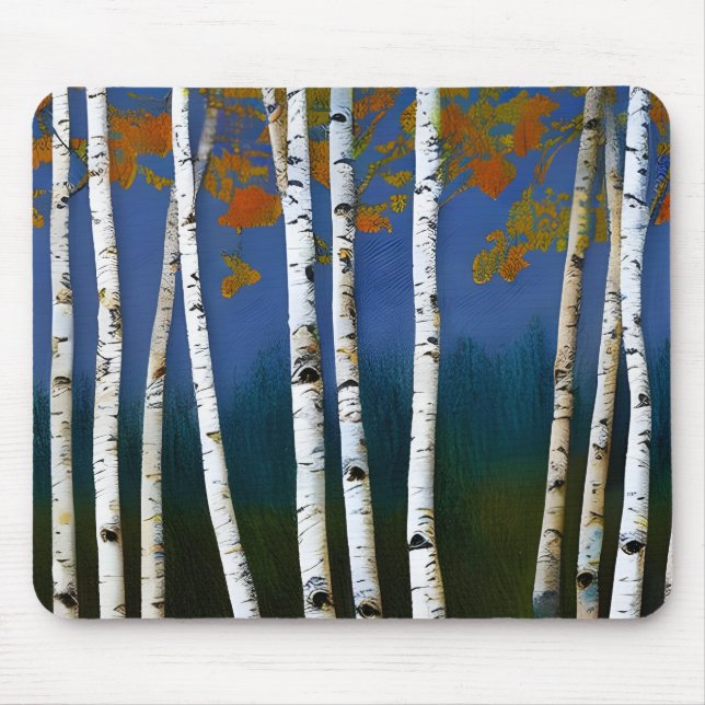 Alfombrilla De Ratón Bella Birch de Otoño (Frente)