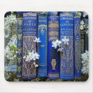 Alfombrilla De Ratón Bellas espinas de libros (azul)