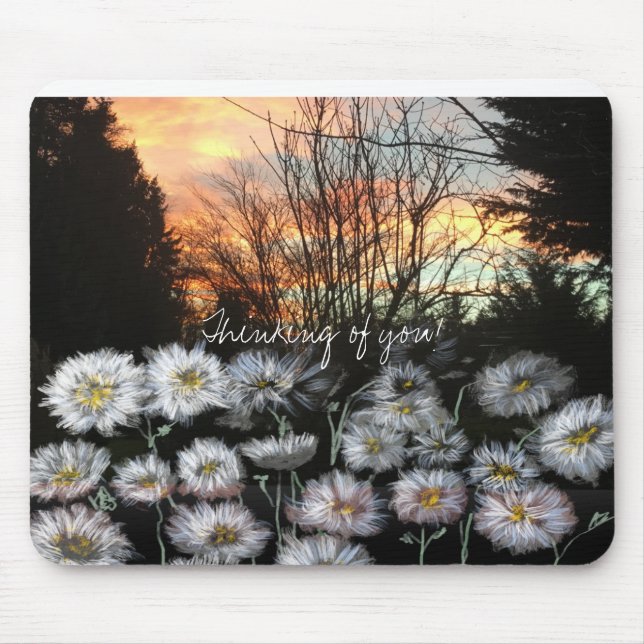 Alfombrilla De Ratón Bellas y frescas mareas contra el atardecer de inv (Frente)