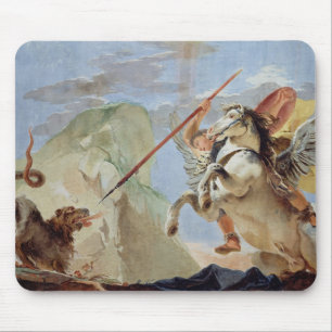 Alfombrilla De Ratón Bellerophon, Pegaso que monta, matando las