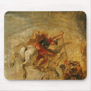 Alfombrilla De Ratón Bellerophon que monta Pegaso que lucha las