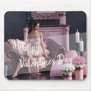 Alfombrilla De Ratón Belleza el día de San Valentín en lencería en el s