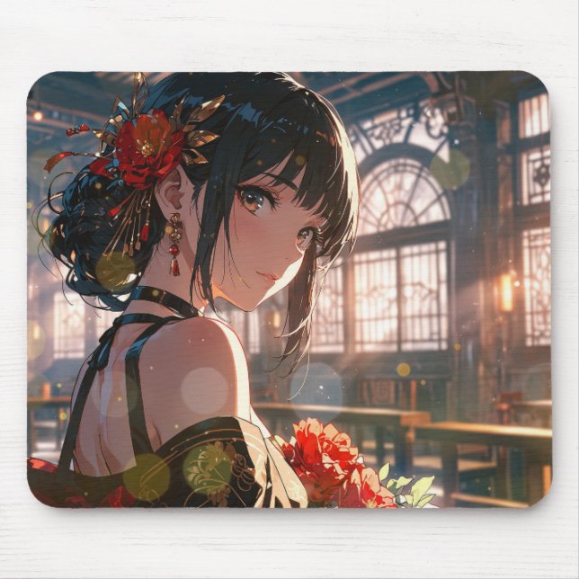 Alfombrilla De Ratón Belleza en rojo (Frente)