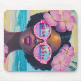 Alfombrilla De Ratón Belleza tropical en tonos rosados