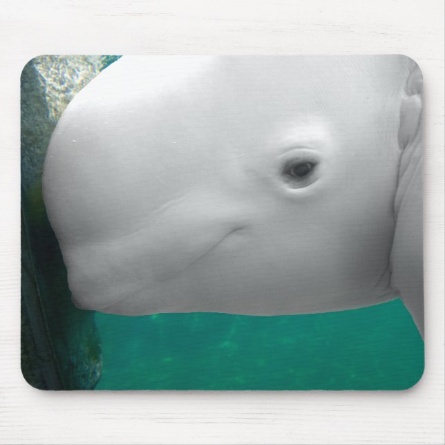 Alfombrilla De Ratón Beluga que mira Mousepad (Frente)