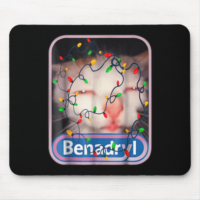 Alfombrilla De Ratón Benadryls Flashing Light Cute & amp; Funny Cat Lov (Frente)