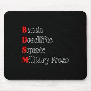 Alfombrilla De Ratón Bench Deadlift Squat Cuerpo de Prensa Militar G