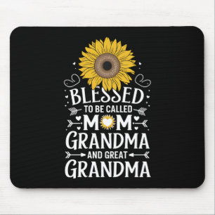 Alfombrilla De Ratón Bendecida por ser llamada mamá abuela gran girasol