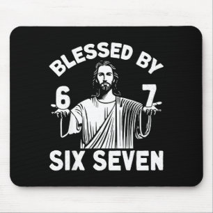 Alfombrilla De Ratón Bendecido Por 6 7 Jesús 67 Meme Cristiano Seis Sie