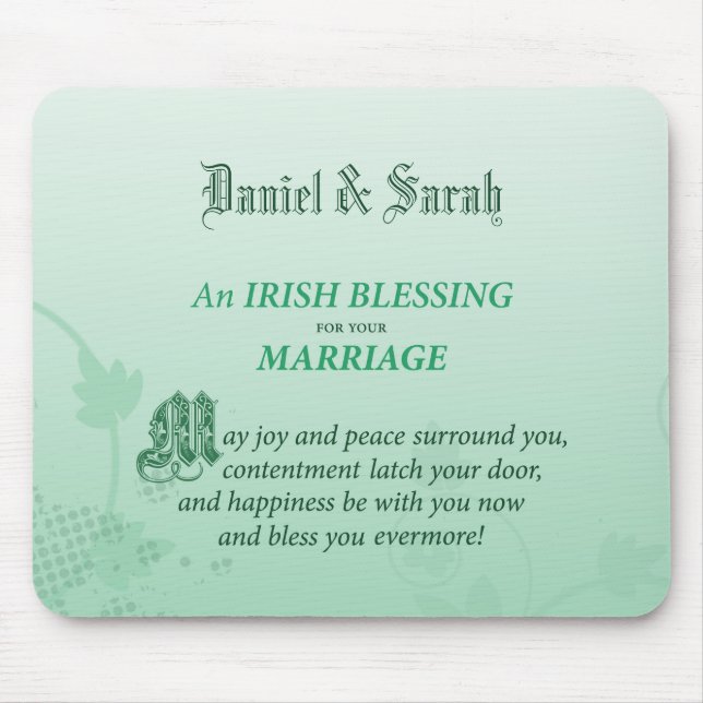 Alfombrilla De Ratón Bendición a Boda irlandés (Frente)