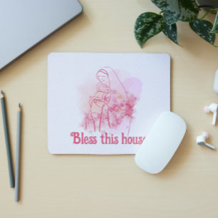 Alfombrilla De Ratón Bendición esta casa Virgen Floral Rosa María Jesús