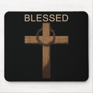 Alfombrilla De Ratón Bendito Jesús Cristiano Cruce Dios Fe Biblia Reli