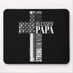 Alfombrilla De Ratón Bendito Papa Bandera Americana Bandera Cristiana R