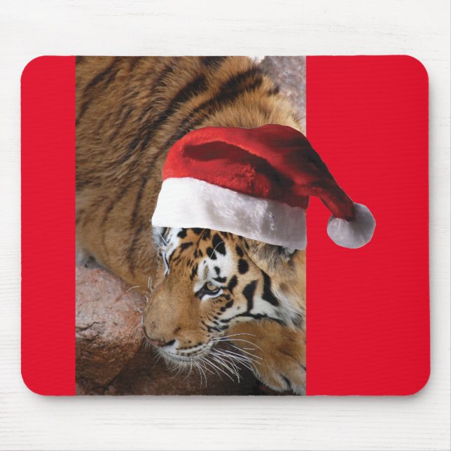 Alfombrilla De Ratón Bengal Tiger Santa Claus (Frente)
