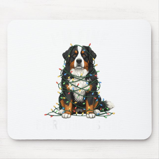 Alfombrilla De Ratón Bernese Mountain Dog Christmas I'm Fine Everything (Frente)