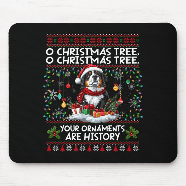 Alfombrilla De Ratón Bernese Mountain Dog Christmas Tree Decorations Do (Frente)