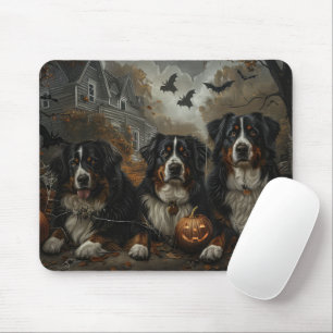 Alfombrilla De Ratón Bernese Mountain Halloween Noche Doggy Delight