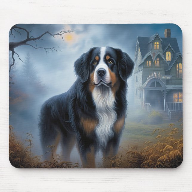 Alfombrilla De Ratón Bernese Mountain Halloween Scary (Frente)
