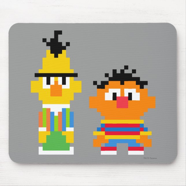 Alfombrilla De Ratón Bert y Ernie Pixel Art (Frente)