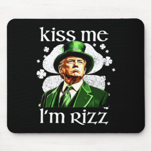 Alfombrilla De Ratón Bésame soy Rizz Trump Shamrock St Patricks Day