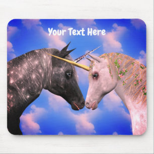 Alfombrilla De Ratón Besando a Unicornios Fantasía personalizada